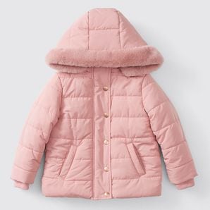 Hooded Puffer jacket - Pink | Target Australia