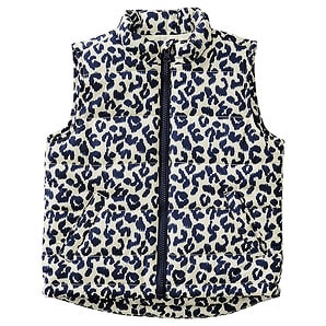 leopard print long vest