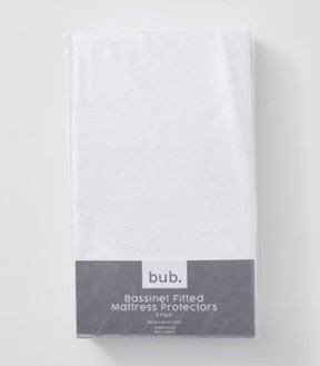 bub. Bassinet Fitted Mattress Protectors 2 Pack