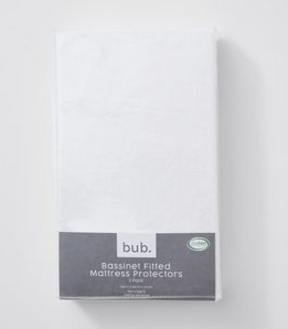 bub. Bassinet Fitted Mattress Protectors 2 Pack