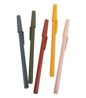 Paper Crane Ballpoint Coloured Pens 5 Pack