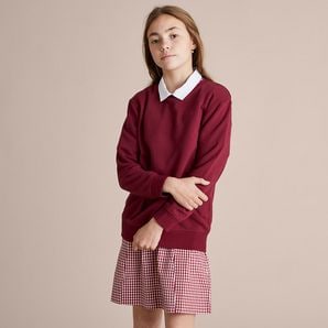 burgundy school jumper
