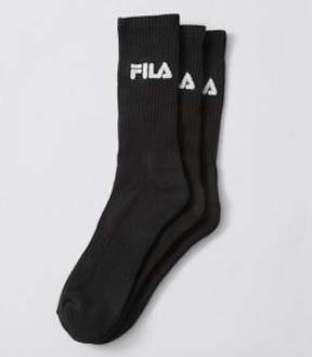 Fila 3 Pack Sports Crew Socks - Black
