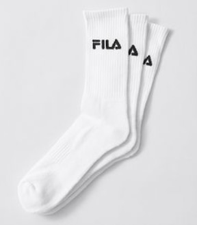 Fila 3 Pack Sports Crew Socks - White