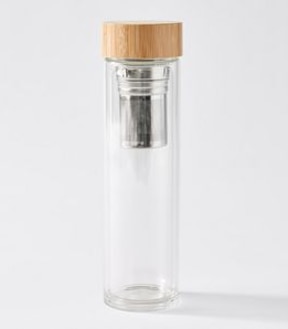 Double Wall Glass Tea Infuser Bottle - 480ml