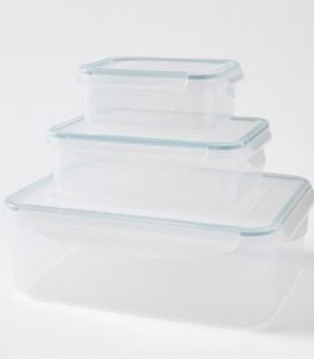 3 Piece Plastic Container Set - 340ml, 700ml & 2.3L