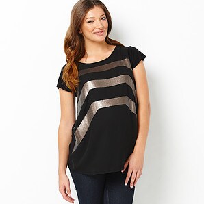 Maternity Sequin Stripe Top | Target Australia