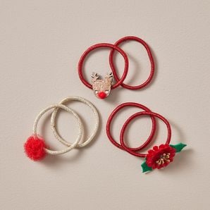 6 Pack Xmas Reindeer Mixed Hair Elastics – Target Australia