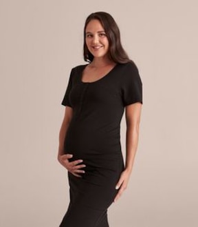Maternity Organic Cotton Nursing Henley Dress