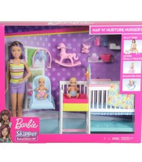 Barbie Skipper Babysitters Inc Nap ‘n' Nurture Nursery Dolls and Playset