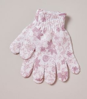 Set of 2 Printed Exfoliating Gloves