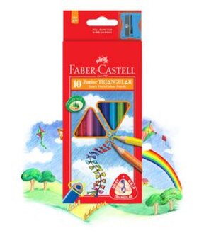 Faber Castell Junior Triangular Colour Pencils 10 Pack
