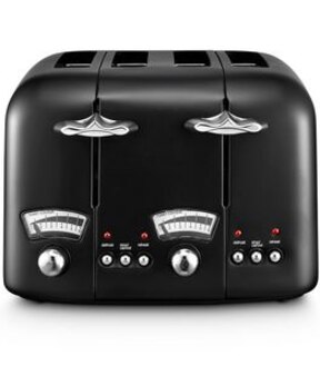 DeLonghi Argento 4 Slice Toaster - Black CT04BK1