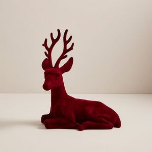 Christmas Tabletop Flocked Reindeer - Laying – Target Australia