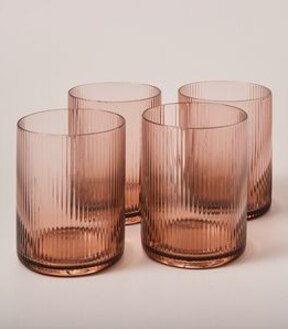 4 Pack Airley Ribbed Tumbler Glasses