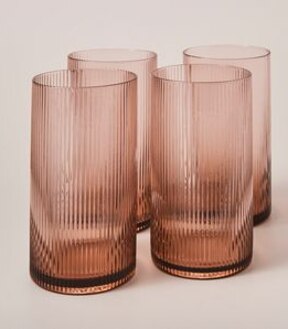 4 Pack Airley Ribbed Highball Glasses