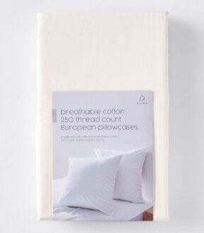 2 Pack 250 Thread Count Cotton European Pillowcases