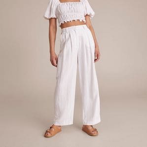 Puppy Love Cotton linen wide-leg Trousers
