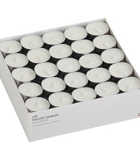 100 Pack Unscented Tealight Candles