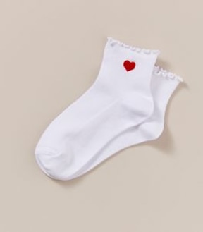 Frill Embroidered Quarter Crew Cut Socks - AC Lab