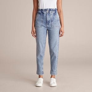 Gracie Denim Paperbag Super High Rise Ankle Length Jeans Target Australia