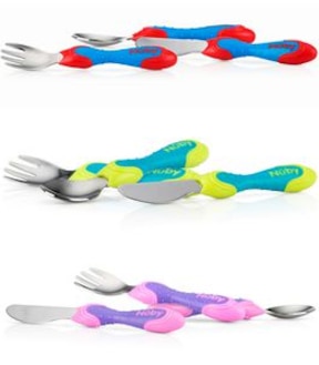 Nuby 3 Pack Stainless Steel Cutlery Set
