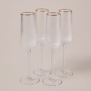 4 Pack Airley Ribbed Flute Glasses – Target Australia