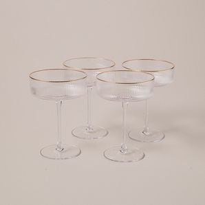 4 Pack Airley Ribbed Coupe Glasses – Target Australia