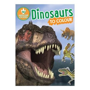 Sticker Book - Dinosaurs To Colour | Target Australia