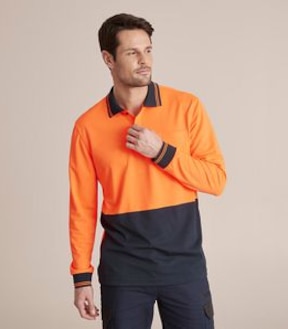 Graphite Hi-Visibility Long Sleeve Polo Shirt