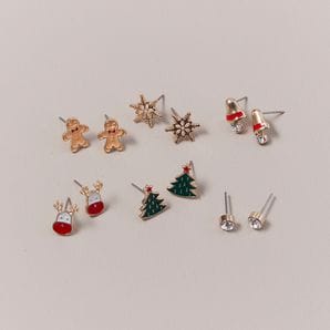 6 Pack Xmas Earrings -  Christmas Studs Studs – Target Australia