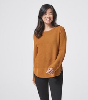 Stitch Detail Curved Hem Jumper