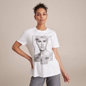 T-shirt Femme JUSTIN BIEBER 'I'M A BELIEBER' - Noir, Taille XS à XL, 100% Coton, Parfait Pour Les Fans