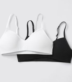 Maxx Older Girls 2 Pack Moulded Crop Tops - Black/White