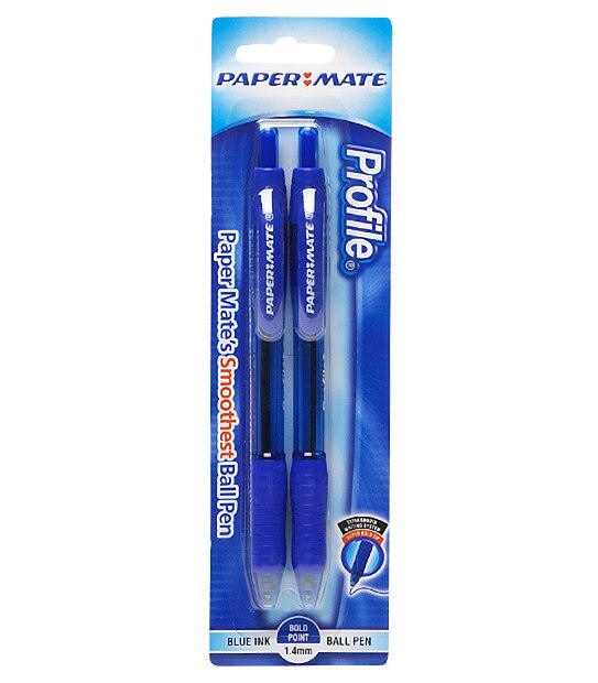 Papermate Profile Blue Ball Point Pen - 2 Pack