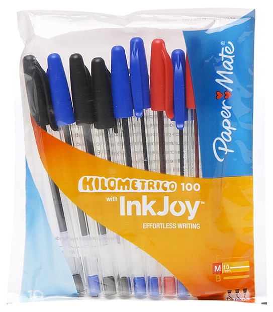 Papermate Kilometrico 100 - Ink Joy Pens Basic Colours - 10 Pack