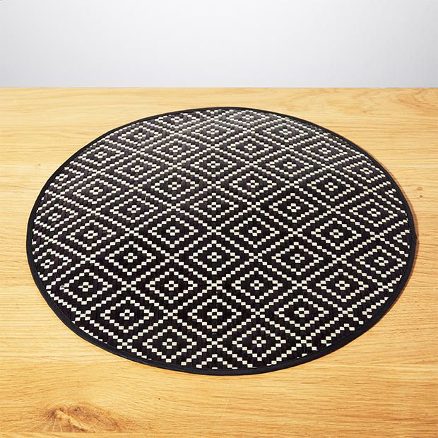 Palm Woven Round Placemat Black Target Australia