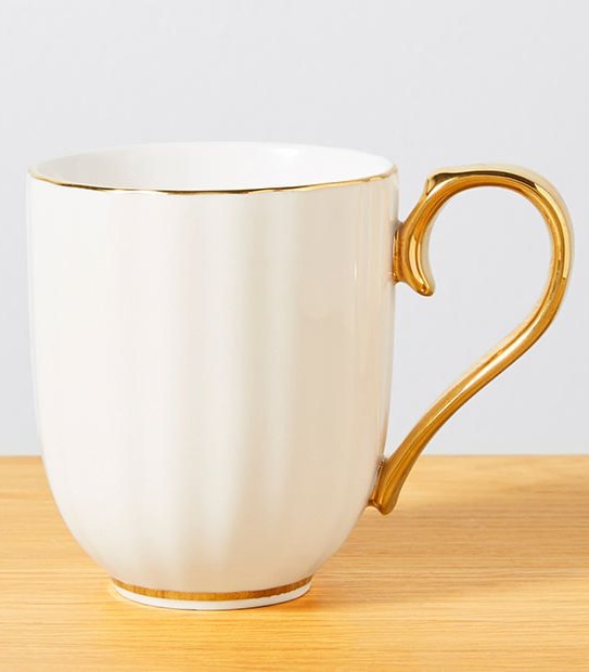 Celebrate Scalloped Mug - White