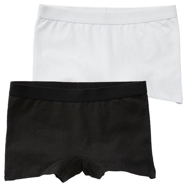 2 Pack Shortie Briefs - Black/ White 2 Pack Shortie Briefs - Black/ White