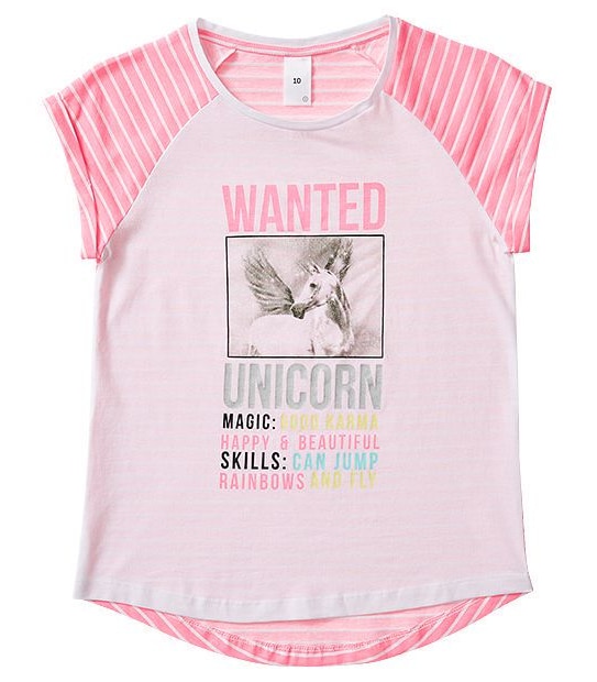 Short Sleeve Unicorn Print T-Shirt