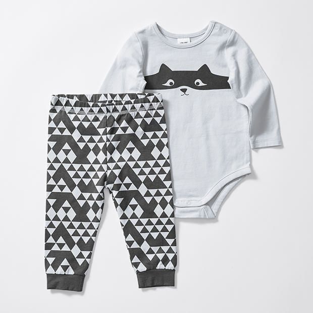 Baby 2 Piece Raccoon Bodysuit & Pants Set Baby 2 Piece Raccoon Bodysuit & Pants Set