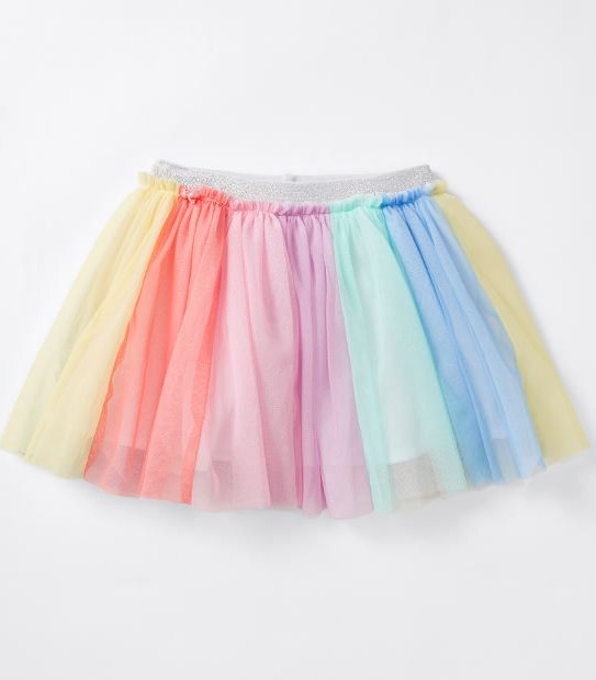 Rainbow Layered Tulle Skirt