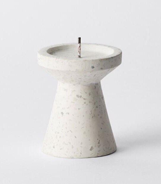 Small Terrazzo Hourglass Pillar Candle Holder