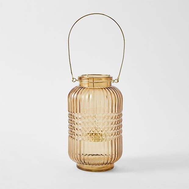 Coloured Glass Lantern Amber Target Australia