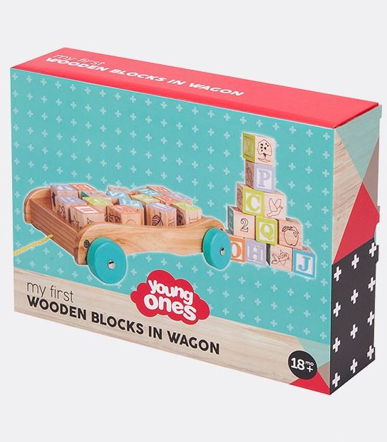Young Ones My First Wooden Block In Wagon