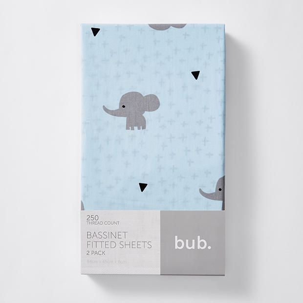 2 Pack Fitted Bassinette Sheets - Charlie 2 Pack Fitted Bassinette Sheets - Charlie