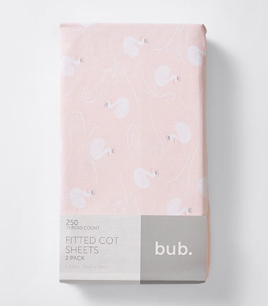 2 Pack Fitted Cot Sheets - Bella