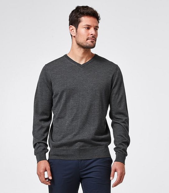 Preview Merino Wool V Neck Knit Jumper