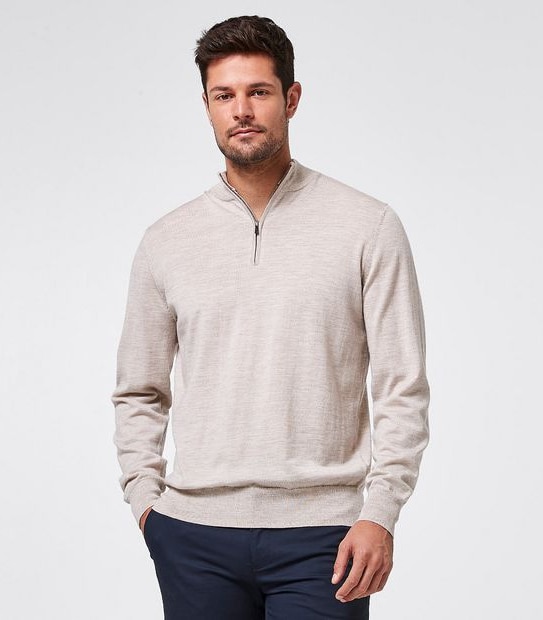 Preview Merino Wool Half Zip Neck Jumper