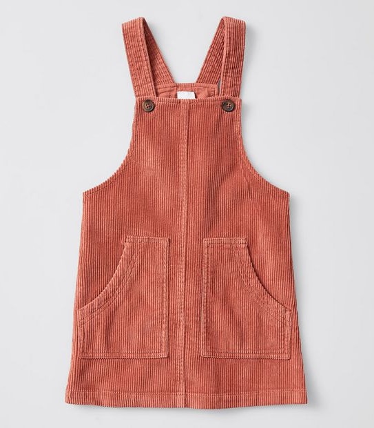 Cord Pinafore Dress - Rust